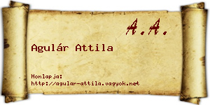 Agulár Attila névjegykártya